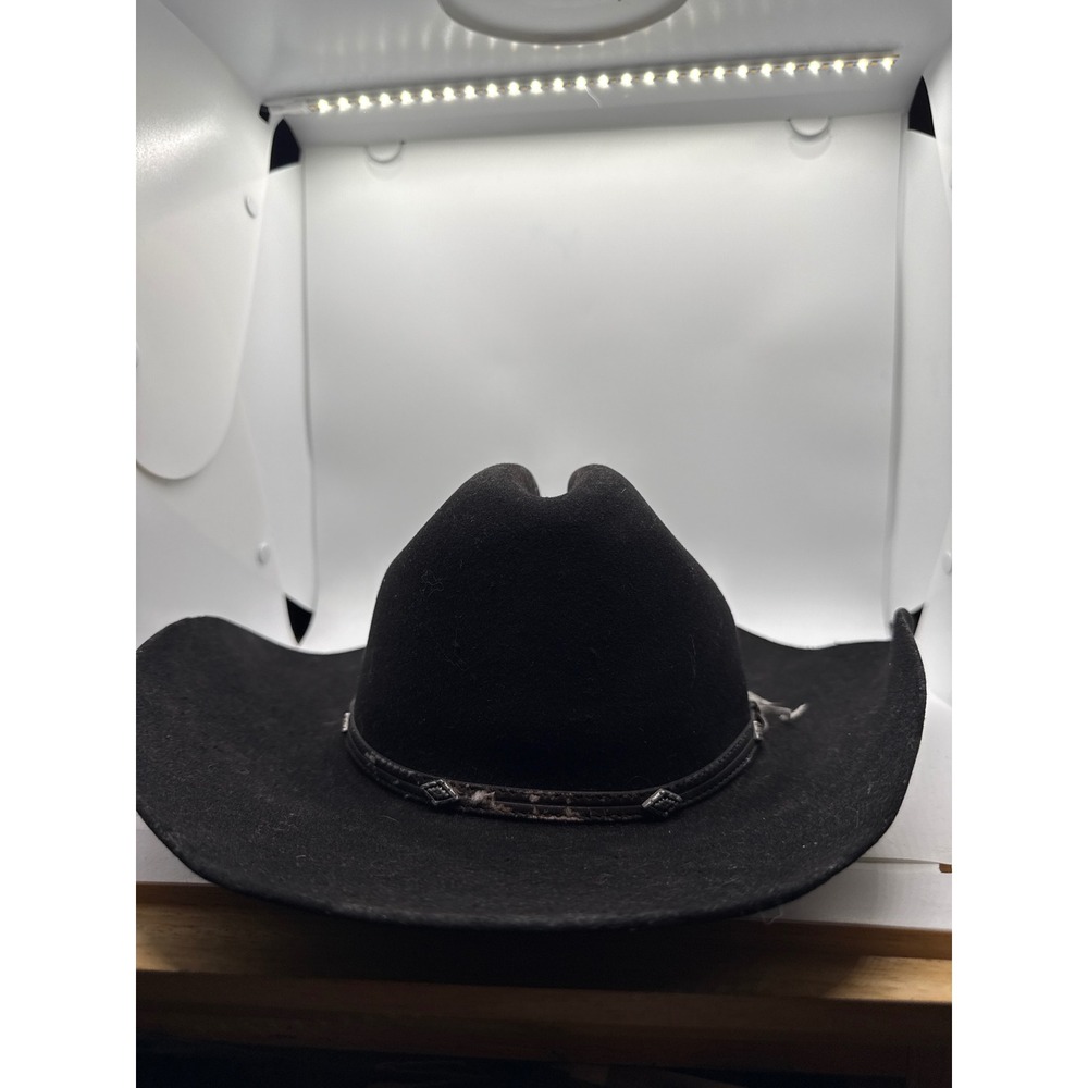 Cavender's Gatlin 3 XXX Felt Cowboy Hat Black Milano Hat Co 7 1/4 USA Made